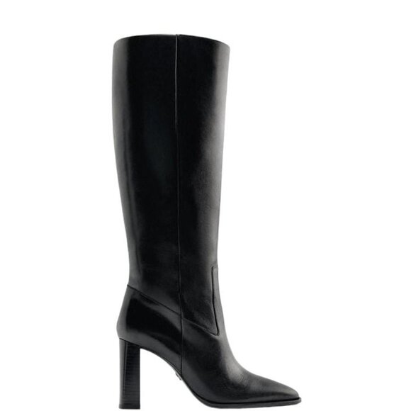 ZARA HEELED KNEE HIGH BOOTS BLACK SIZE 6.5 | 1002/013 - Picture 2 of 11
